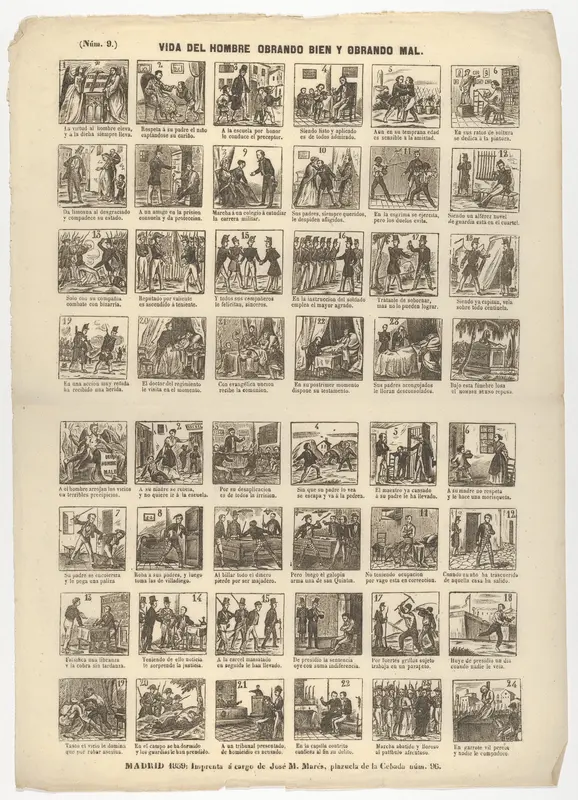 The life of the man who works well and the other badly ('vida del hombre obrando bien y obrando mal') 1859 Wall Art by José María Marés - High-Resolution Digital Print