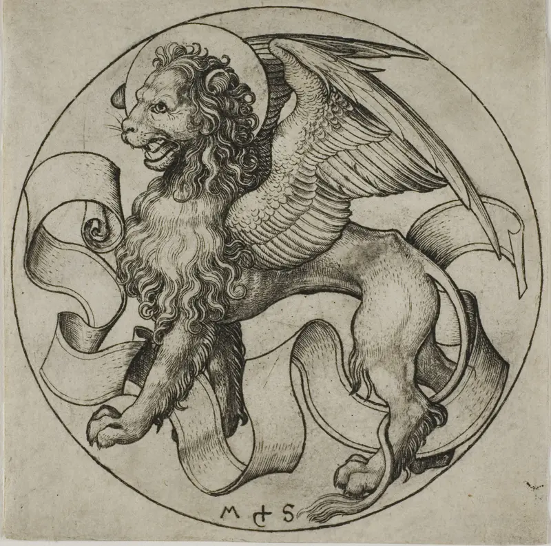 The Lion of Saint Mark Wall Art by Martin Schongauer - High-Resolution Digital Print