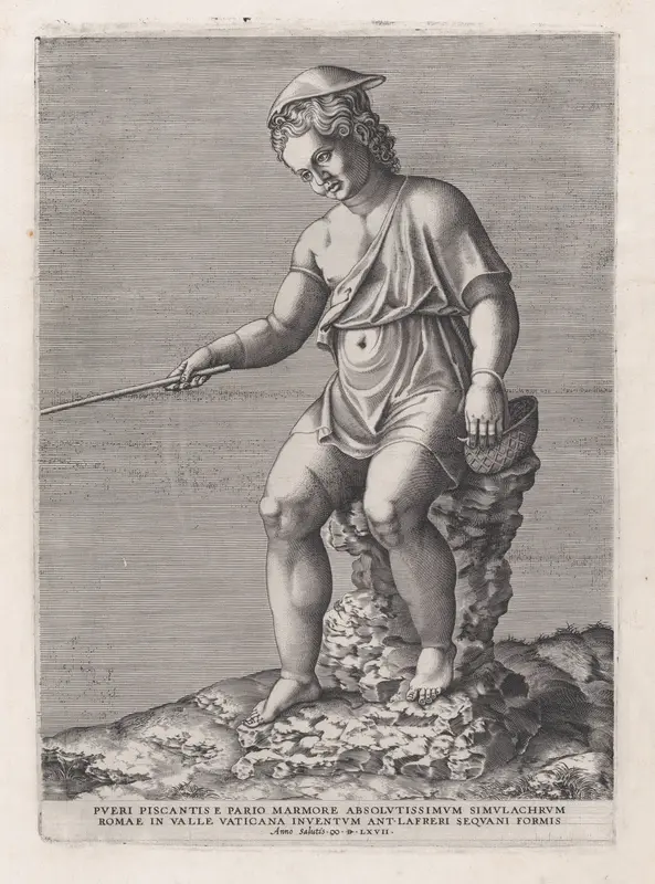 The Little Angler, from "Speculum Romanae Magnificentiae" Wall Art by Anonymous - High-Resolution Digital Print
