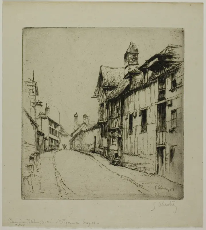 The Little Cloister Street, Troyes Wall Art by Gustave Leheutre - High-Resolution Digital Print