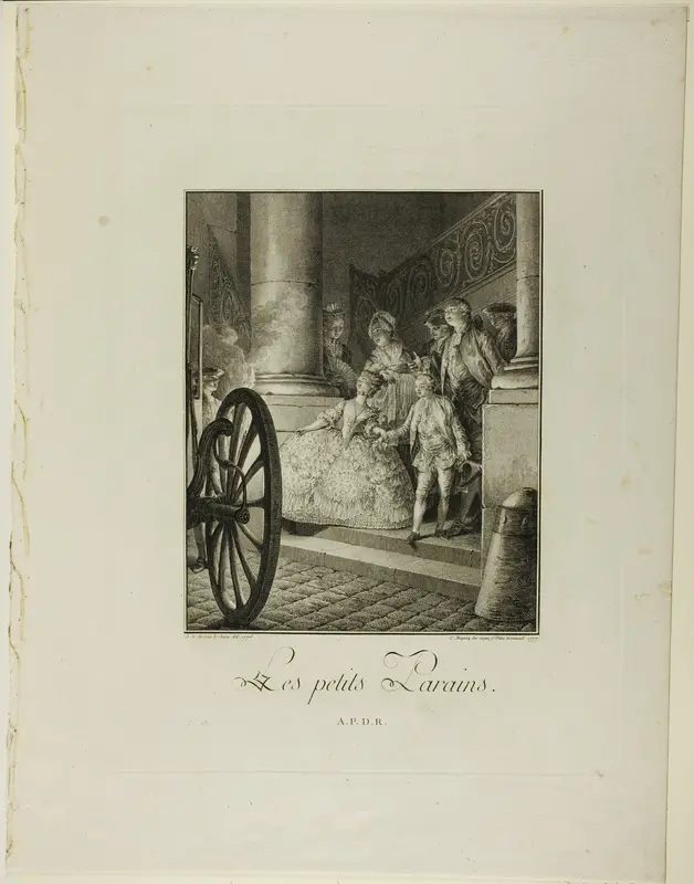 The Little Godfathers, from Monument du Costume Physique et Moral de la fin du Dix-huitième siècle Wall Art by F. Patas, (Jean-Charles Baquoy) - High-Resolution Digital Print