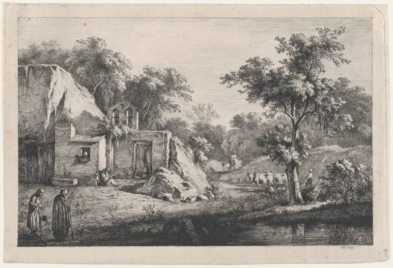 The Little Hermitage Wall Art by Jean Jacques de Boissieu - High-Resolution Digital Print