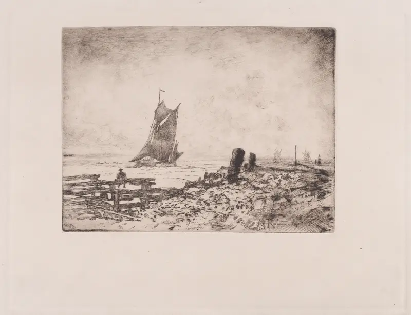 The Little Marine -- Souvenir of Medway Wall Art by Félix-Hilaire Buhot - High-Resolution Digital Print