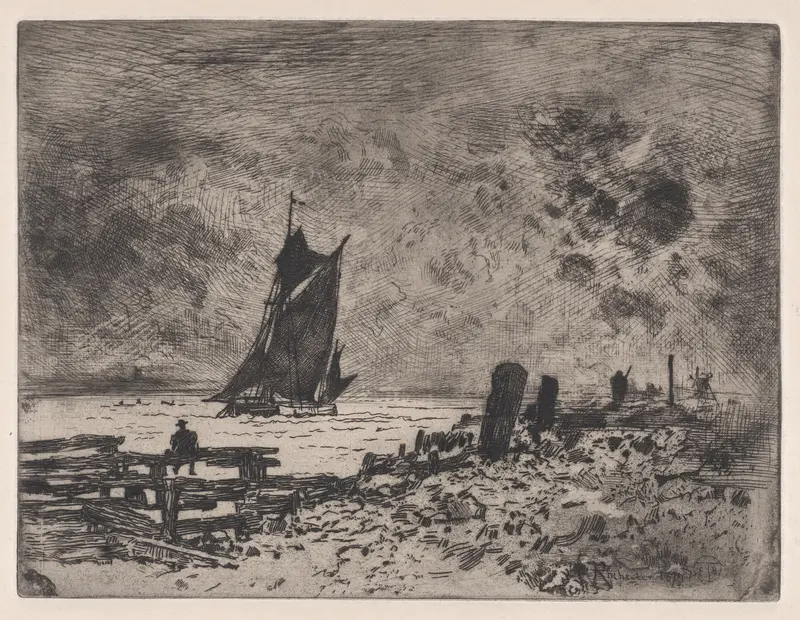 The Little Marine - Souvenir of Medway Wall Art by Félix-Hilaire Buhot - High-Resolution Digital Print