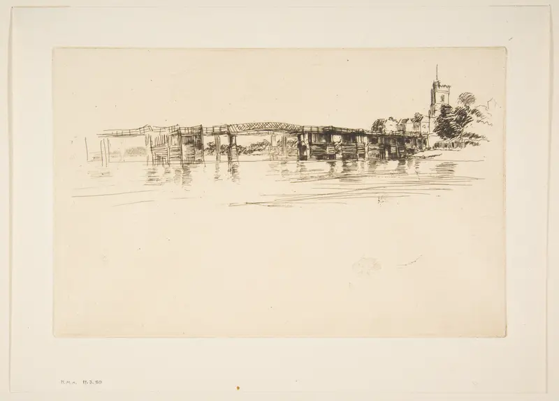 The Little Putney, No. 1 (Little Putney Bridge) Wall Art by James McNeill Whistler - High-Resolution Digital Print