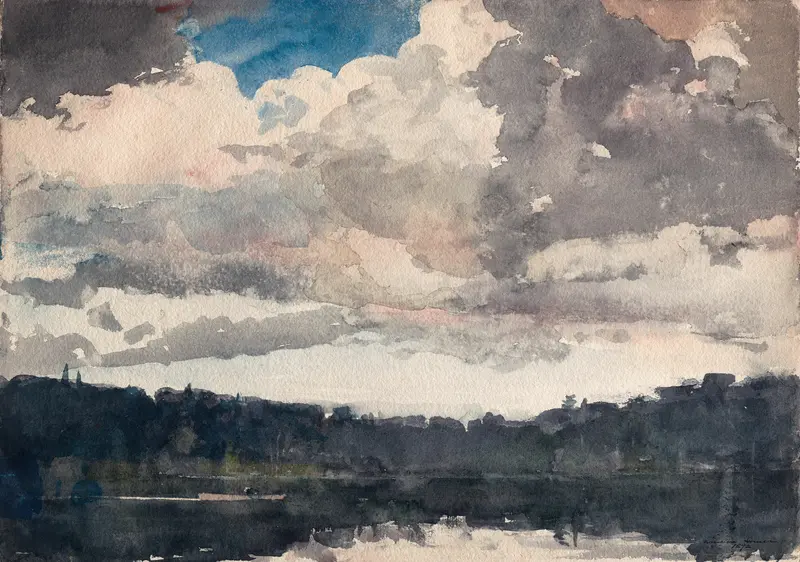 The Lone Boat, North Woods Club, Adirondacks Wall Art by Winslow Homer - High-Resolution Digital Print