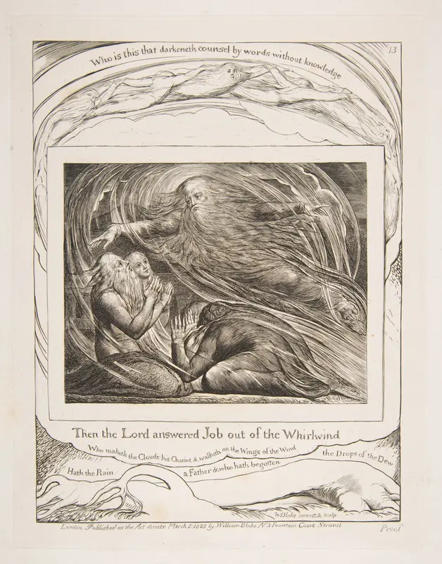 The Lord Answering Job out of the Whirlwind Wall Art by William Blake - High-Resolution Digital Print