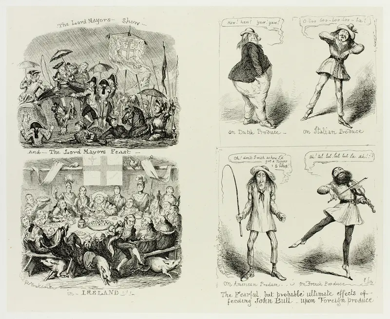 The Lord Mayors Show and the Lord Mayors Feast in Ireland from George Cruikshank's Steel Etchings to The Comic Almanacks: 1835-1853 (left) Wall Art by George Cruikshank - High-Resolution Digital Print