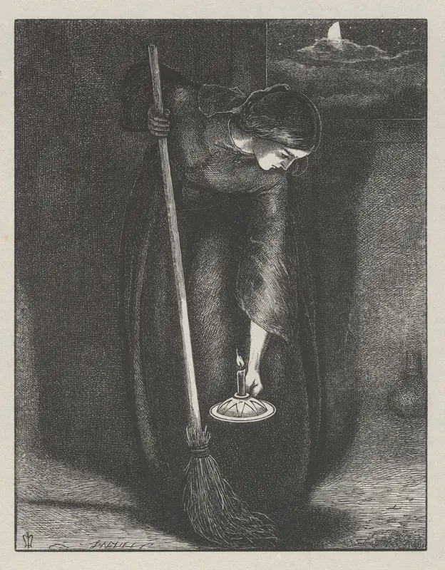 The Lost Piece of Silver (The Parables of Our Lord and Saviour Jesus Christ) Wall Art by Sir John Everett Millais - High-Resolution Digital Print
