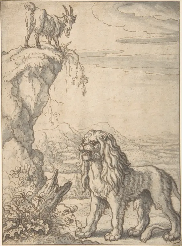 The Lyon and the Kid, from Ogilby's Aesopics