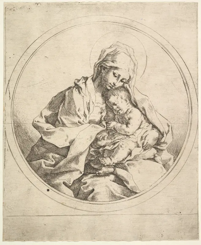 The Madonna and Child in the Round Wall Art by Guido Reni - High-Resolution Digital Print