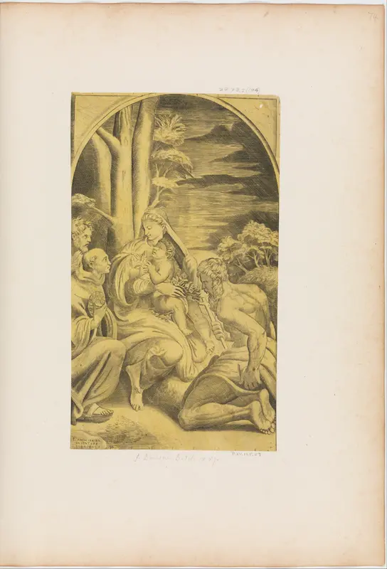 The Madonna and Child with St. Bernardino of Sienna and St. Jerome Wall Art by Giulio Bonasone - High-Resolution Digital Print