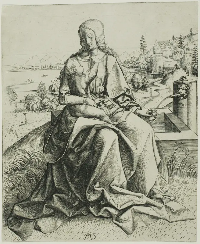 The Madonna by the Fountain Wall Art by Master MZ - High-Resolution Digital Print