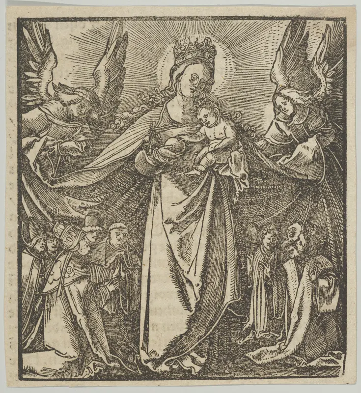 The Madonna of Mercy, from Hymmelwagen auff dem, wer wol lebt... Wall Art by Hans Schäufelein - High-Resolution Digital Print