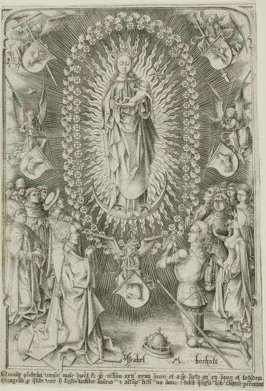 The Madonna of the Rosary Wall Art by Israhel van Meckenem, the younger - High-Resolution Digital Print