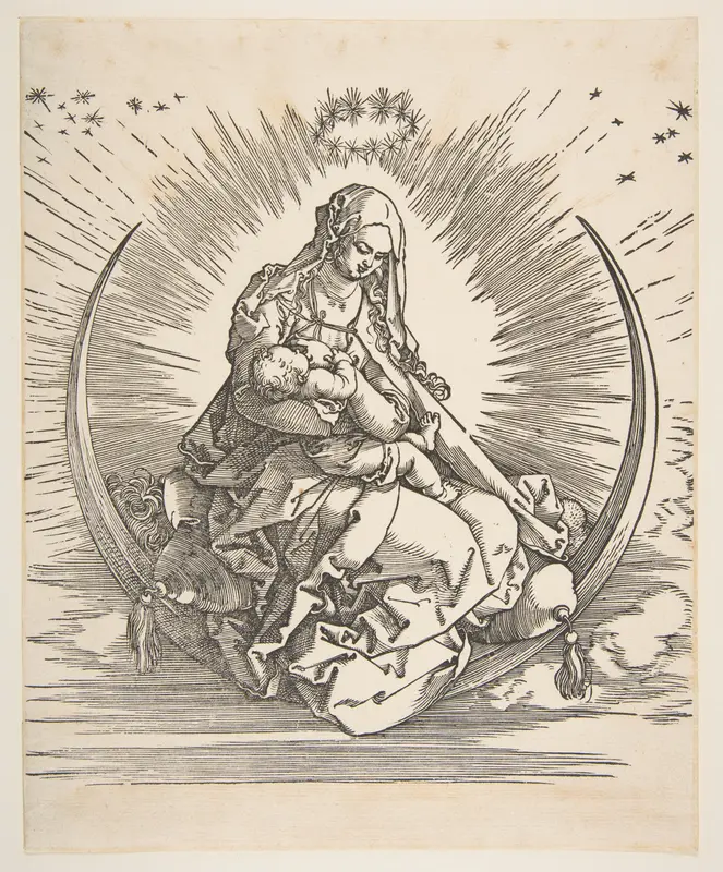 The Madonna on the Crescent, Frontispiece to "The Life of the Virgin" Wall Art by Albrecht Dürer - High-Resolution Digital Print