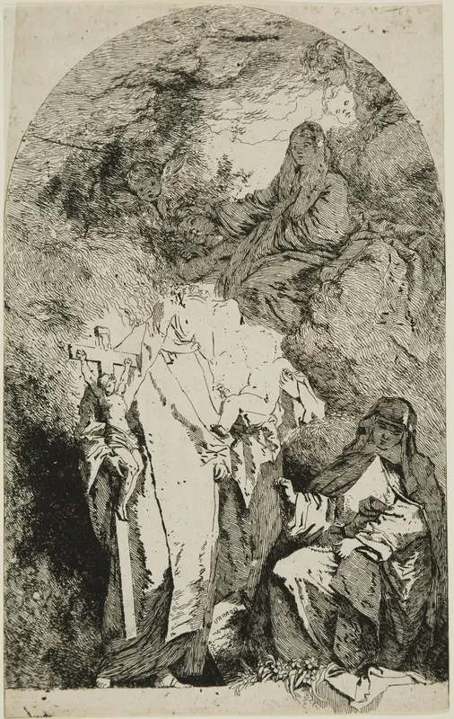 The Madonna with SS. Catherine, Rose from Lima, and Agnes from Montepulciano Wall Art by Jean Honoré Fragonard - High-Resolution Digital Print