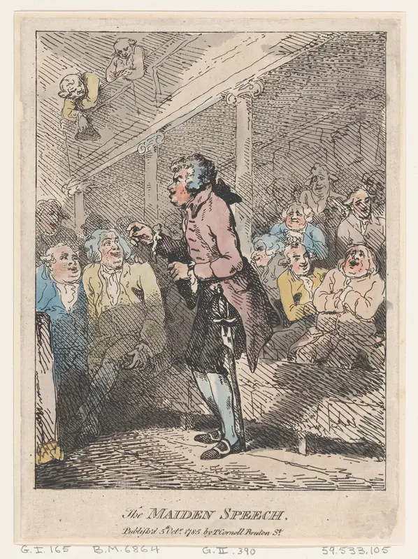 The Maiden Speech Wall Art by Thomas Rowlandson - High-Resolution Digital Print