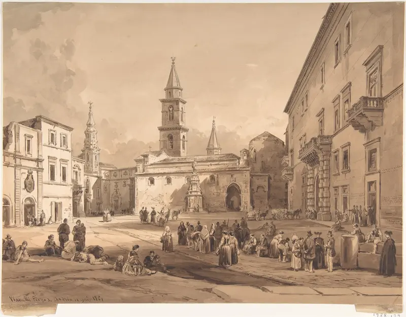 The Main Square in Andria (Bari) Wall Art by Achille Vianelli (Viennelly) - High-Resolution Digital Print