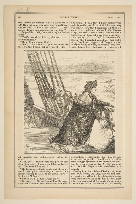 The Major's Daughter (from "Once a Week," June 21, 1862) Wall Art by James McNeill Whistler - High-Resolution Digital Print