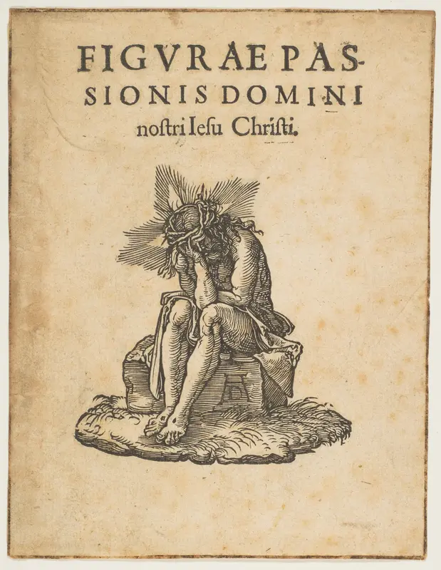 The Man of Sorrows Seated, title page of "The Small Passion" (copy) Wall Art by Albrecht Dürer - High-Resolution Digital Print