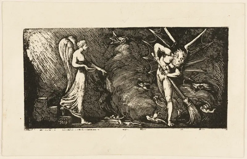 'The Man Sweeping the Interpreter's Parlour,' from Bunyan's Pilgrim's progress Wall Art by William Blake - High-Resolution Digital Print