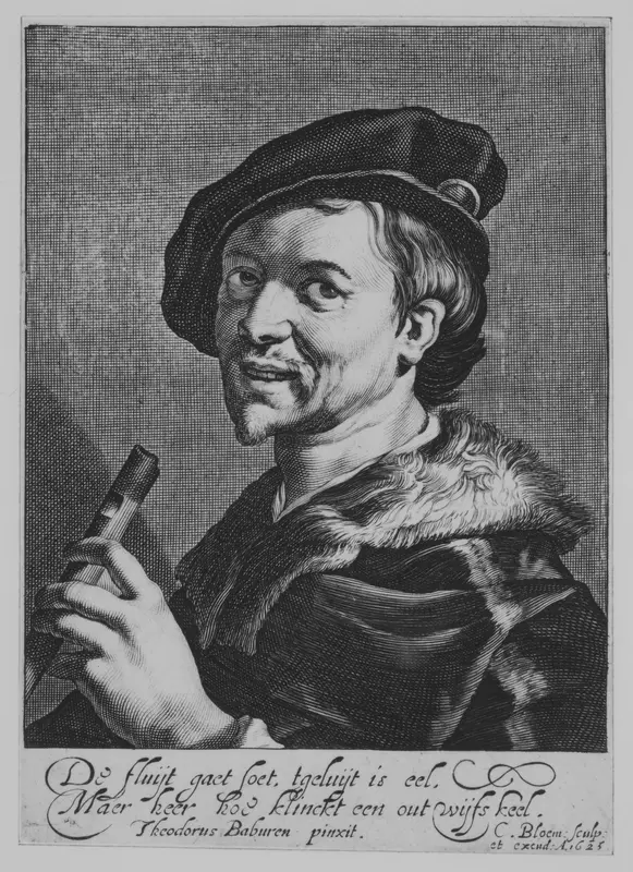 The Man with the Flute Wall Art by Cornelis Bloemaert - High-Resolution Digital Print