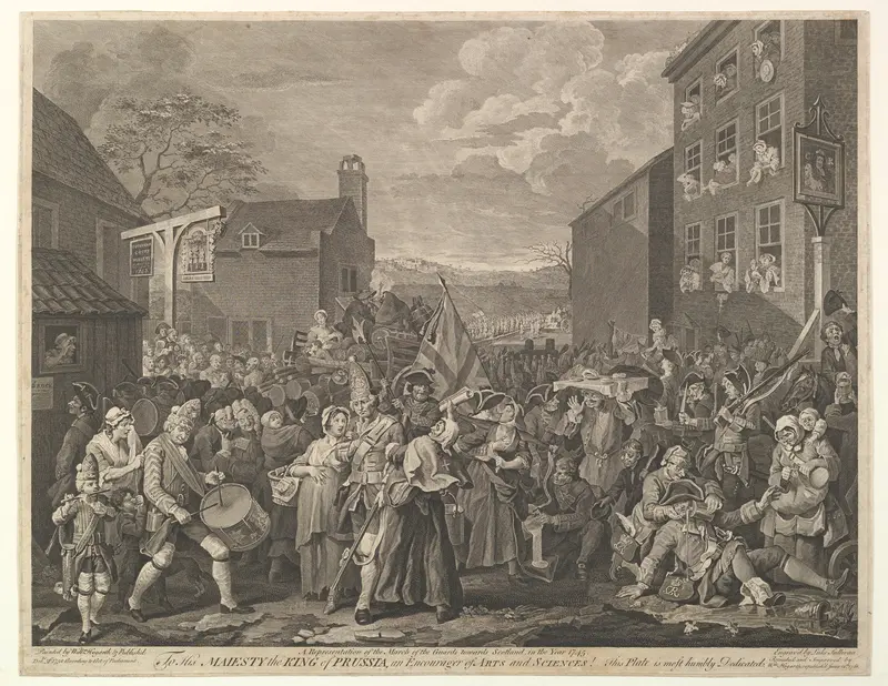 The March to Finchley--A Representation of the March of the Guards towards Scotland in the Year 1745 Wall Art by Luke Sullivan - High-Resolution Digital Print