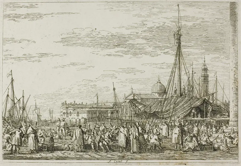 The Market on the Molo, from Vedute Wall Art by Canaletto - High-Resolution Digital Print
