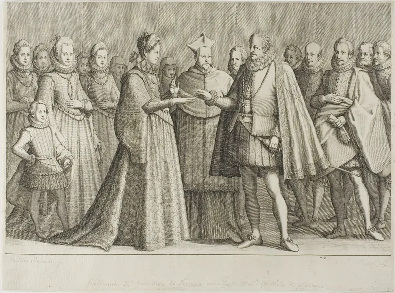 The Marriage of Ferdinand de' Medici and the Duchess Christine de Lorraine, plate 1 from The Life of Ferdinand de' Medici