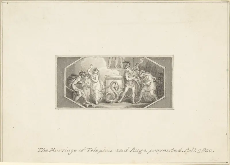 The Marriage of Telephus and Auge prevented Wall Art by Edward Francis Burney - High-Resolution Digital Print