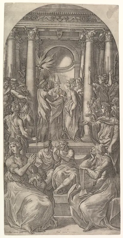 The Marriage of the Virgin Wall Art by Giovanni Jacopo Caraglio - High-Resolution Digital Print