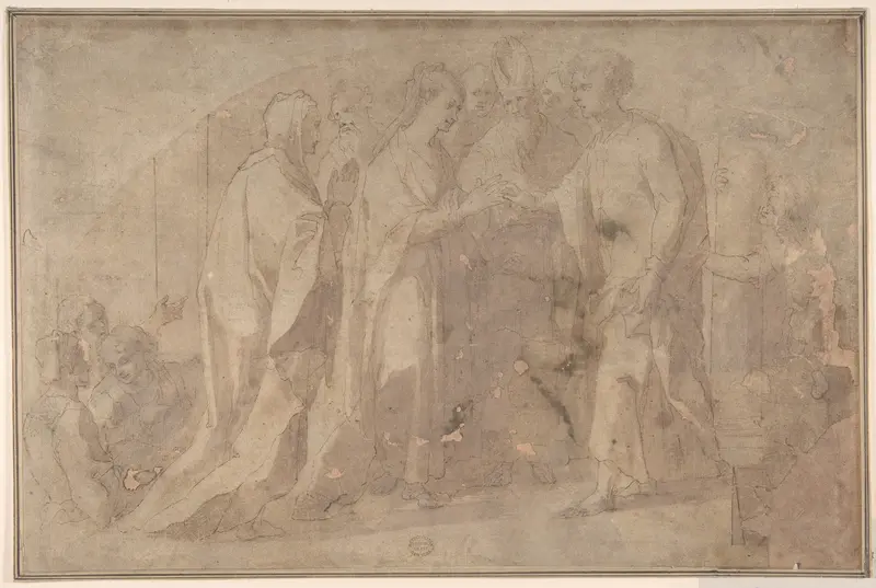 The Marriage of the Virgin (Lunette) Wall Art by Giorgio Picchi, the Younger - High-Resolution Digital Print