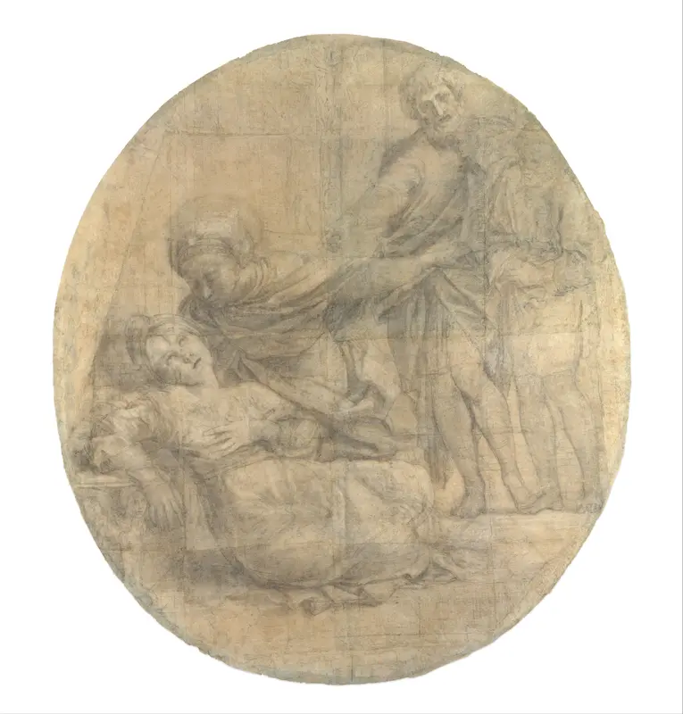 The Martyrdom of Saint Cecilia (Cartoon for a Fresco) Wall Art by Domenichino (Domenico Zampieri) - High-Resolution Digital Print