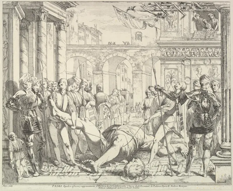 The Martyrdom of Saint Christopher,  from "The Story of Saints James and Christopher in the Eremitani Chapel"