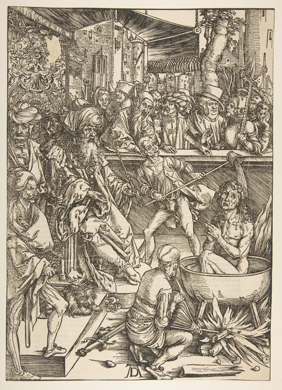 The Martyrdom of Saint John, from "The Apocalypse", Latin Edition Wall Art by Albrecht Dürer - High-Resolution Digital Print