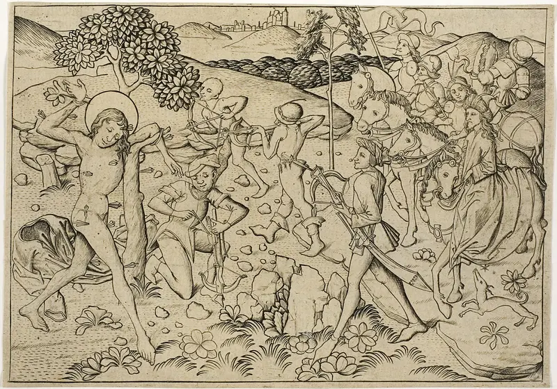 The Martyrdom of Saint Sebastian Wall Art by Master E.S. - High-Resolution Digital Print