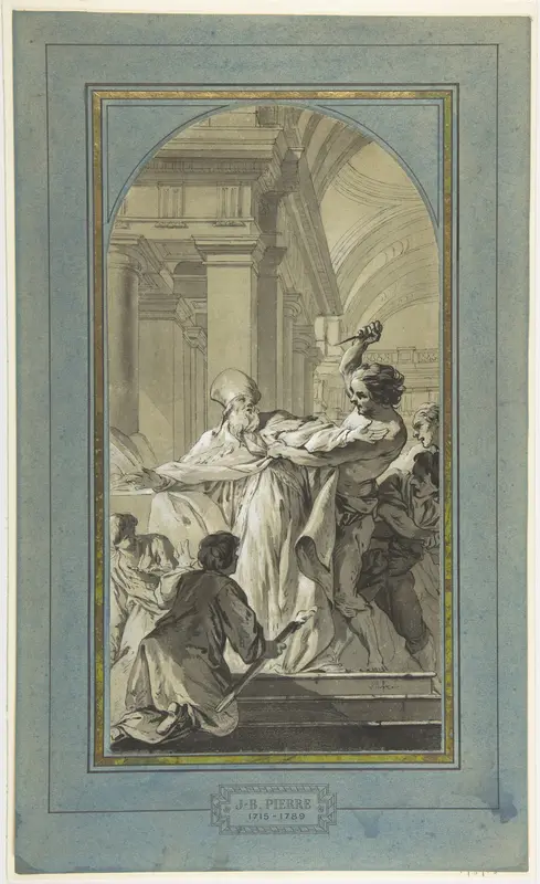 The Martyrdom of St. Thomas Becket, Archbishop of Canterbury Wall Art by Jean-Baptiste Marie Pierre - High-Resolution Digital Print