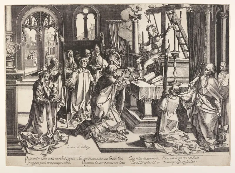The Mass of Saint Gregory Wall Art by Simon Frisius - High-Resolution Digital Print