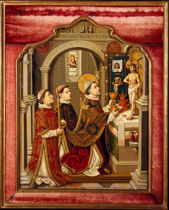 The Mass of Saint Gregory Wall Art by Spanish Painter - High-Resolution Digital Print
