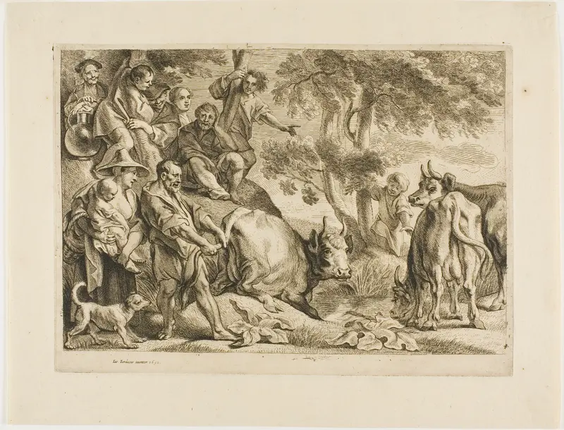 The Master Pulls the Cow Out of the Ditch by its Tail Wall Art by Jacob Jordaens - High-Resolution Digital Print