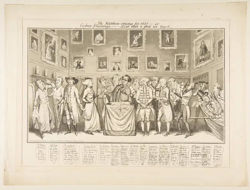 The Matthew-orama for 1827–or Cockney Gleanings,–Aint that a good un now? Wall Art by Thomas Howell Jones - High-Resolution Digital Print