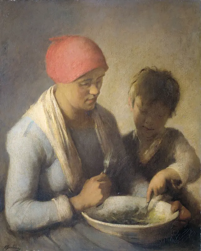 The Meal Wall Art by Auguste Boulard - High-Resolution Digital Print