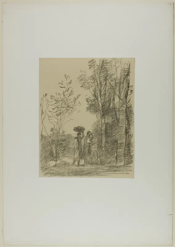 The Meeting in the Woods Wall Art by Jean Baptiste Camille Corot - High-Resolution Digital Print
