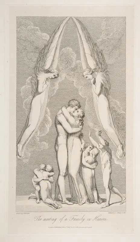 The Meeting of a Family in Heaven, from "The Grave," a Poem by Robert Blair Wall Art by William Blake - High-Resolution Digital Print
