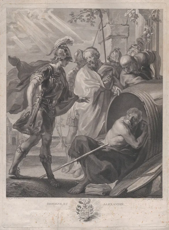 The meeting of Diogenes of Sinope and Alexander the Great Wall Art by Quirin Mark - High-Resolution Digital Print