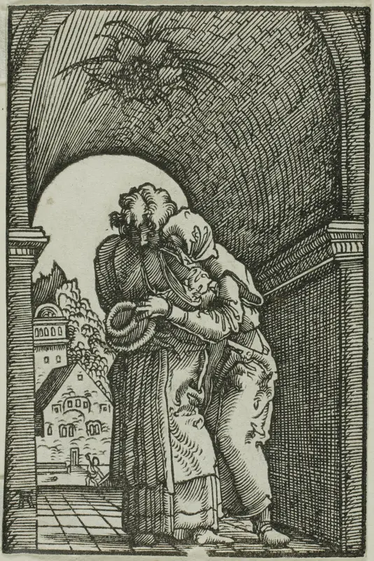 The Meeting of Joachim and Anne, from The Fall and Redemption of Man Wall Art by Albrecht Altdorfer - High-Resolution Digital Print