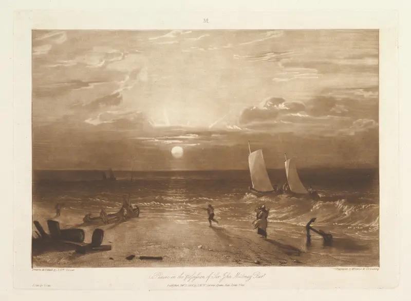 The Mildmay Sea-Piece, part VIII, plate 40 from "Liber Studiorum" Wall Art by Joseph Mallord William Turner - High-Resolution Digital Print