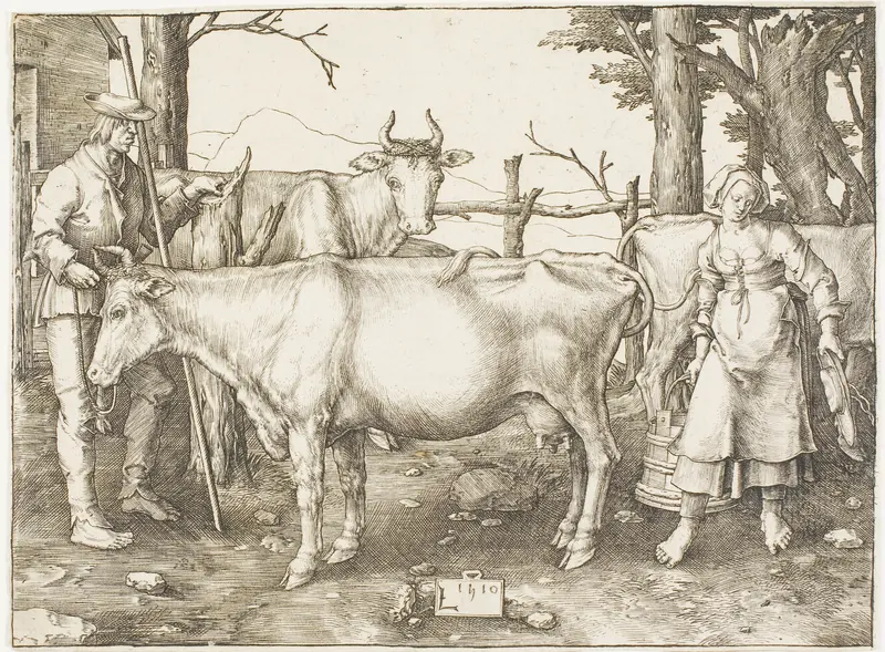 The Milkmaid Wall Art by Lucas van Leyden - High-Resolution Digital Print