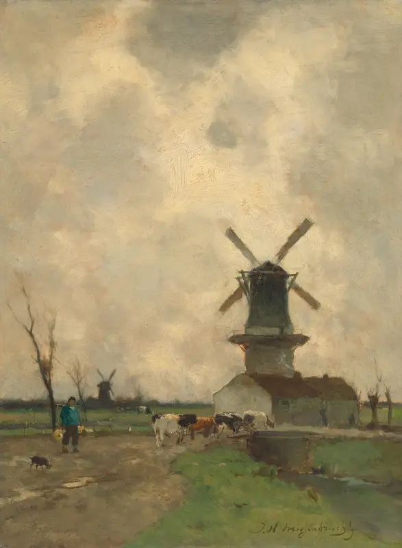 The Mill Wall Art by Johan Hendrik Weissenbruch - High-Resolution Digital Print
